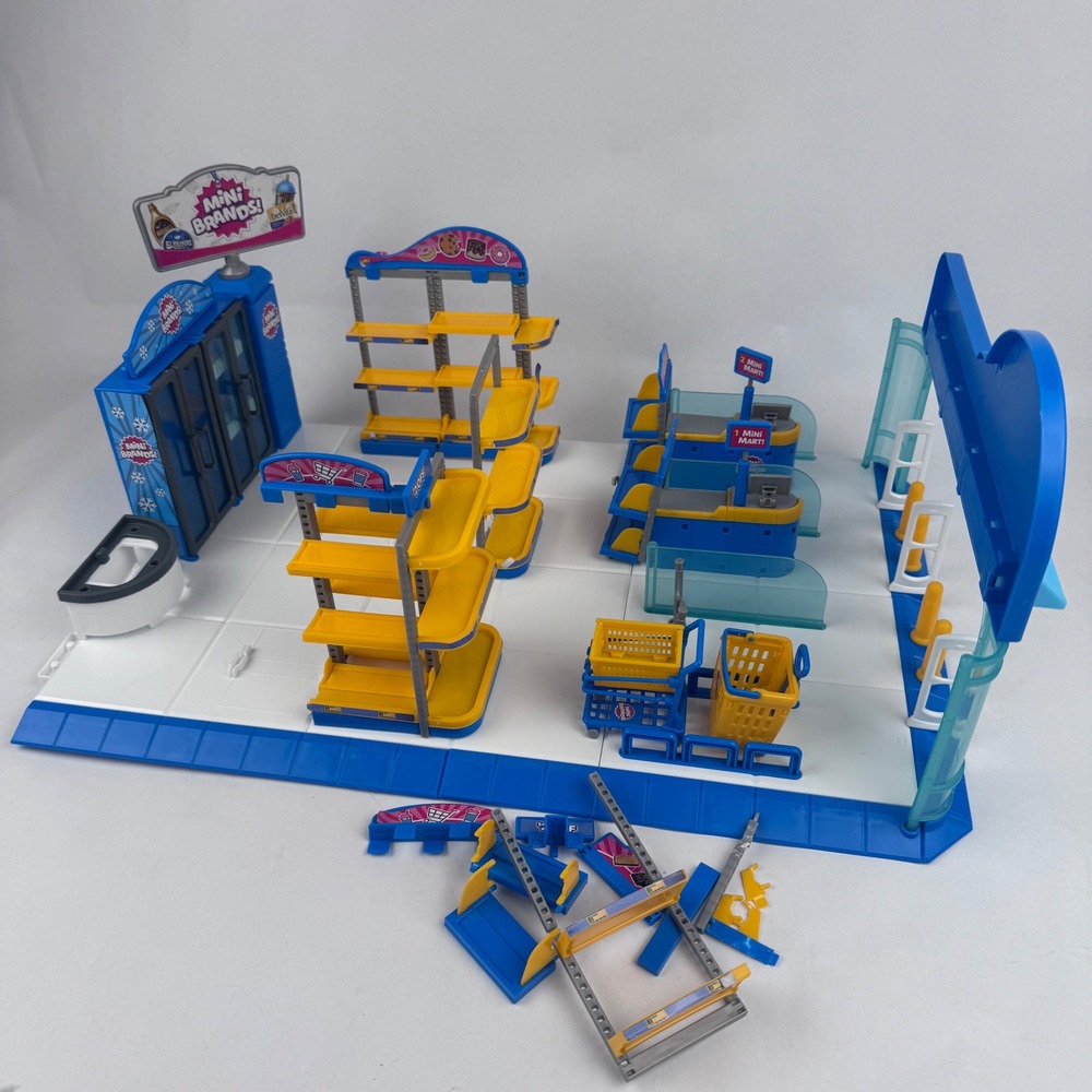 Zura Mini Brands Mini Mart Store Shelves Cases Carts Missing some Pieces